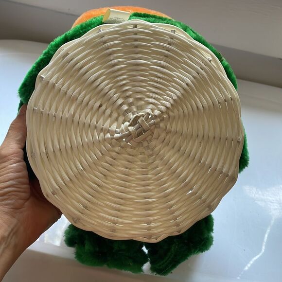 Plush Jack O Lantern white woven basket Halloween decoration - Picture 8 of 9